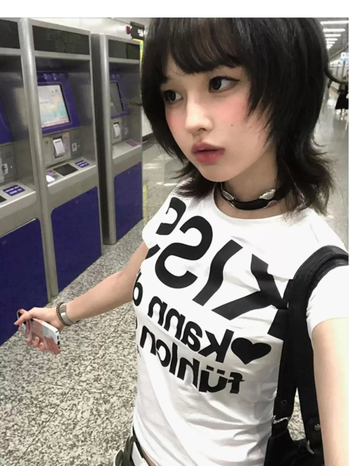 Tonngirls Y2k Print Letter T Shirt Women