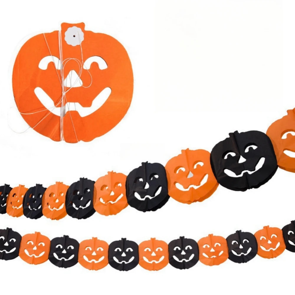 Halloween Paper Banner Spider Pumpkin Ghost
