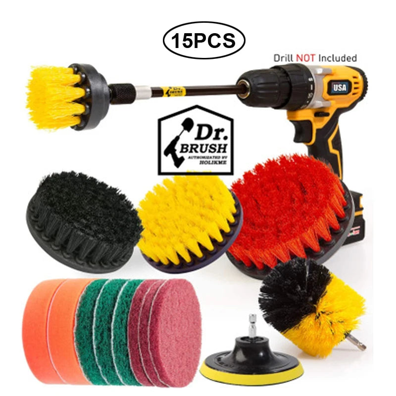 UNTIOR Electric Drill Brush Attachment Set Power Scrubber Brush