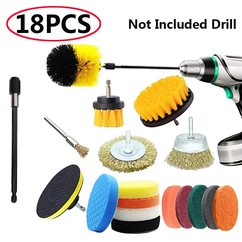 UNTIOR Electric Drill Brush Attachment Set Power Scrubber Brush