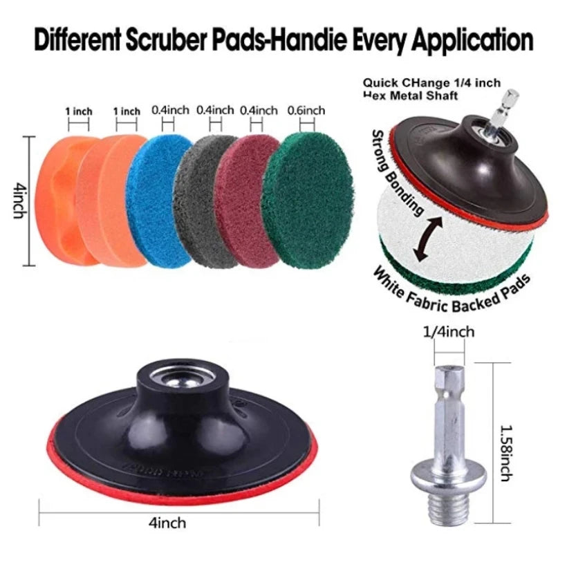 UNTIOR Electric Drill Brush Attachment Set Power Scrubber Brush