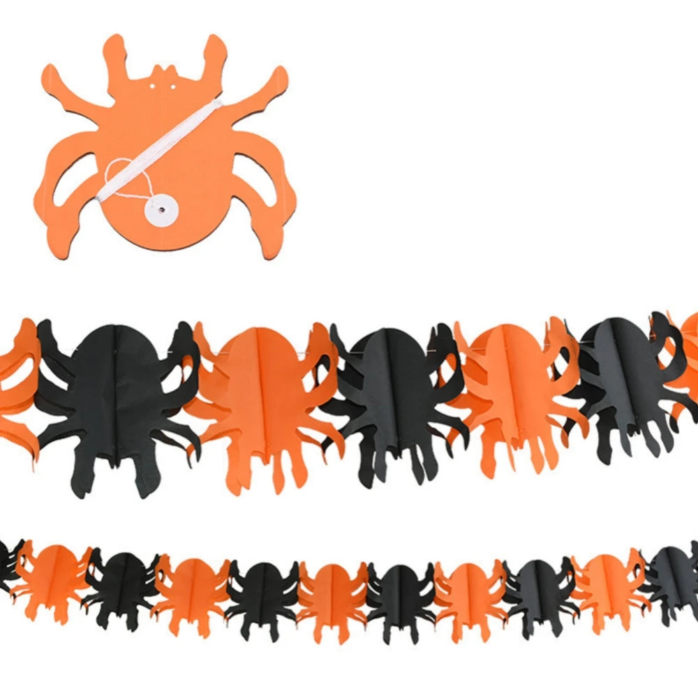 Halloween Paper Banner Spider Pumpkin Ghost