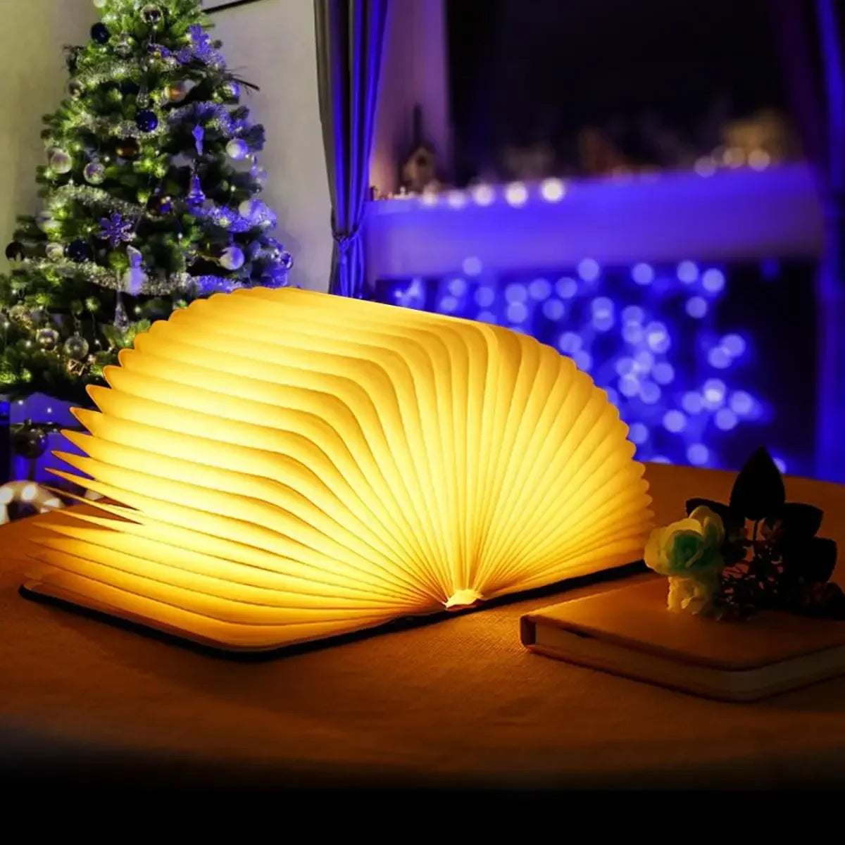 3D skladacia kniha lampa LED nočné svetlo