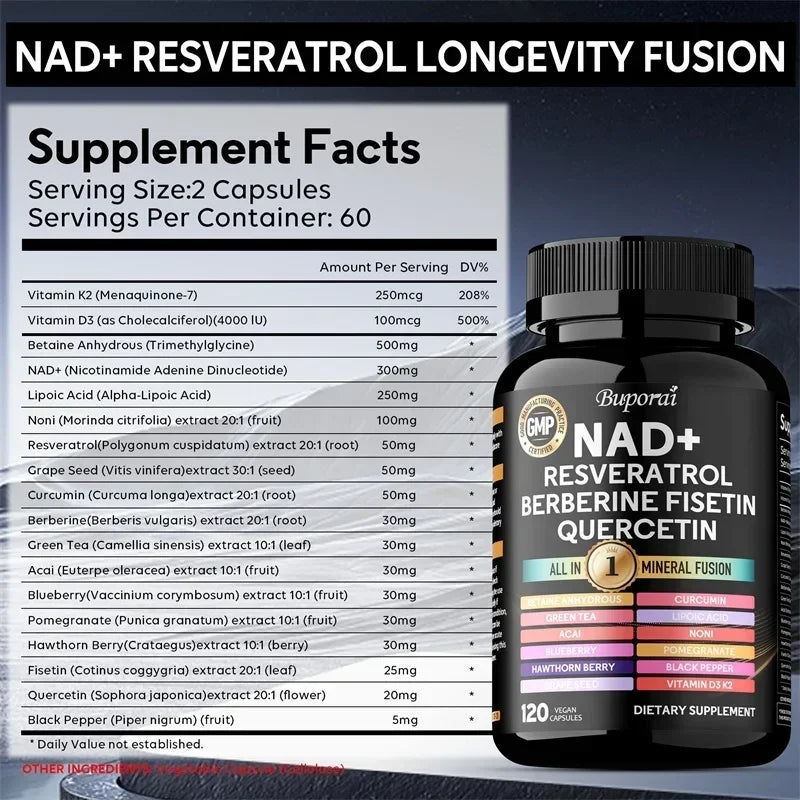 NAD Resveratrol Berberine - Improve Aging
