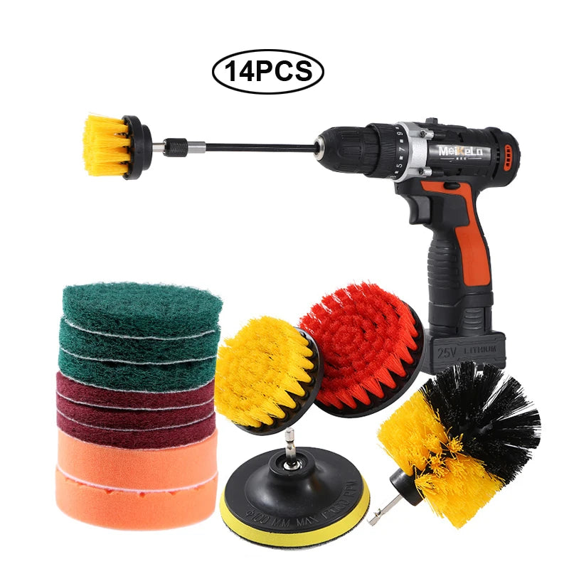UNTIOR Electric Drill Brush Attachment Set Power Scrubber Brush