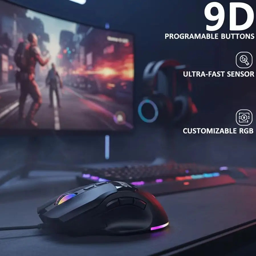 Programmable Multi-Keys Wired Gaming Mouse