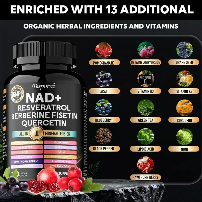 NAD Resveratrol Berberine - Improve Aging