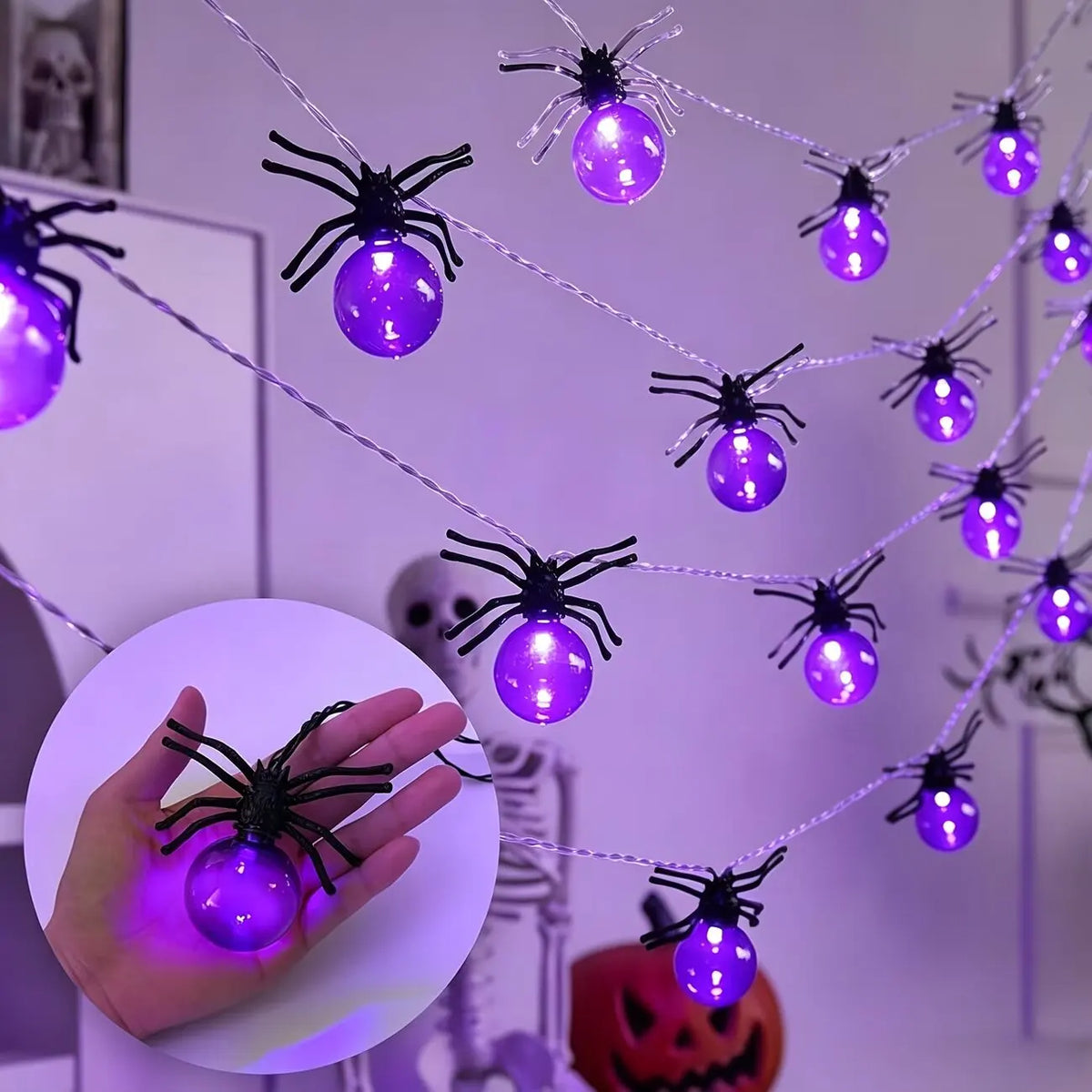 10LED Spider String Lights Halloween Decorations