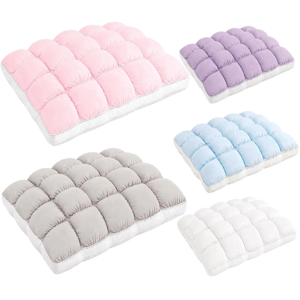 Puff Pillow Supportive Cloud Grid Breathable Soft Sleeping