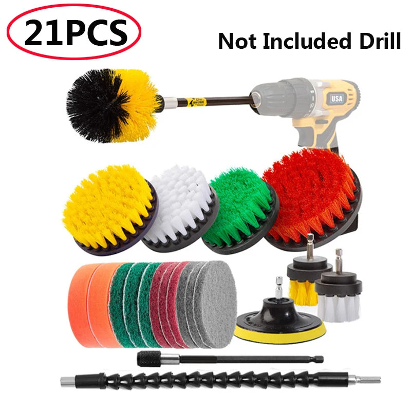 UNTIOR Electric Drill Brush Attachment Set Power Scrubber Brush