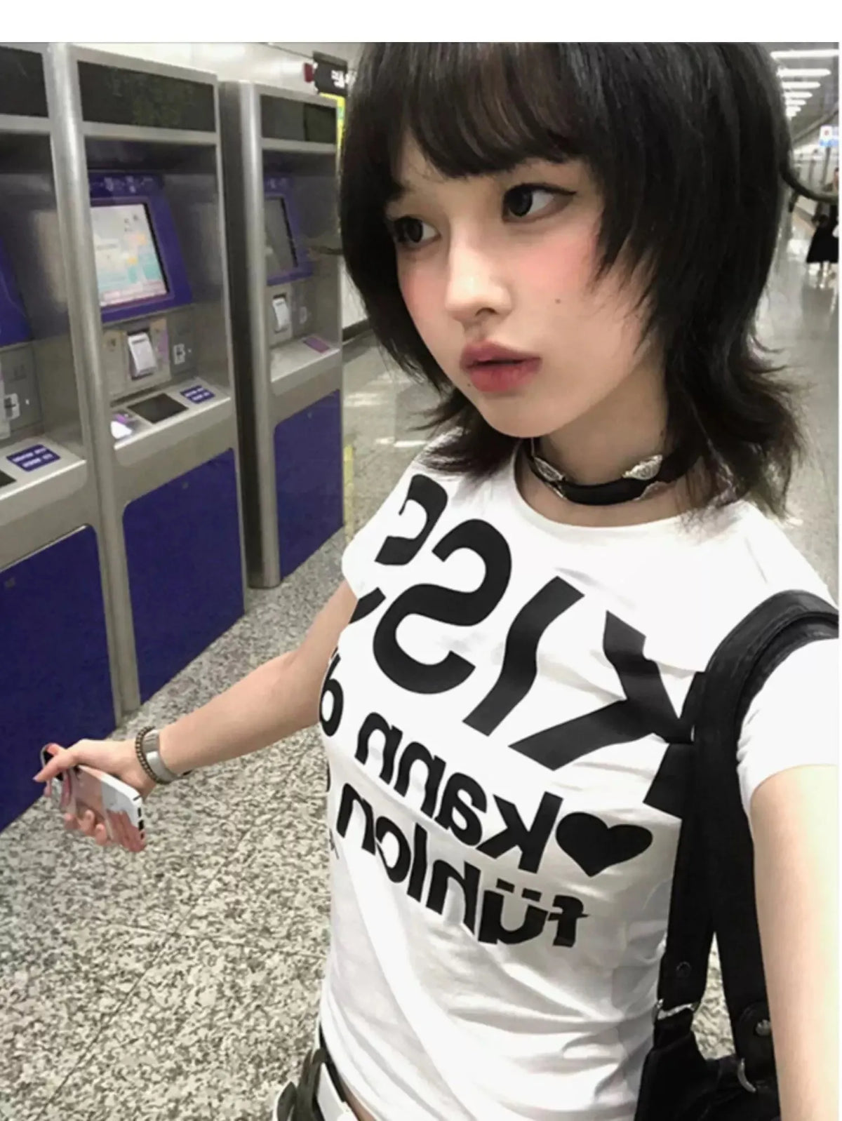 Tonngirls Y2k Print Letter T Shirt Women